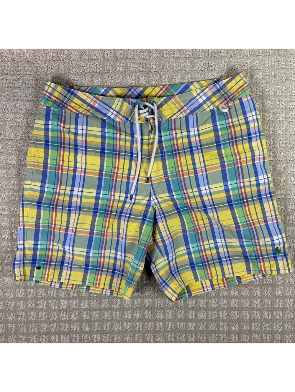 Polo Ralph Lauren Plaid Swim Trunks Board Shorts 34